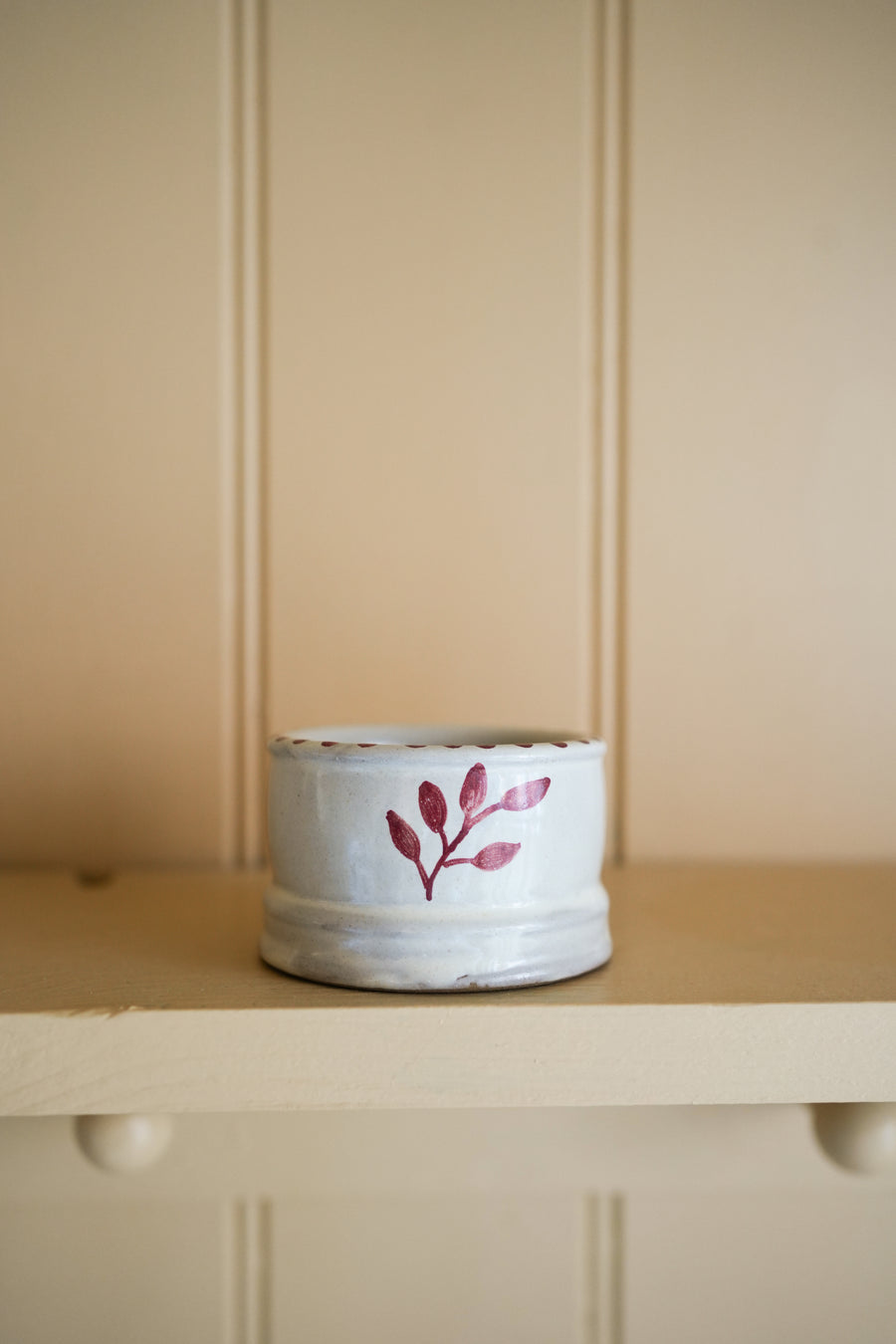 Hand painted botanic tea light/dip bowl - Brick