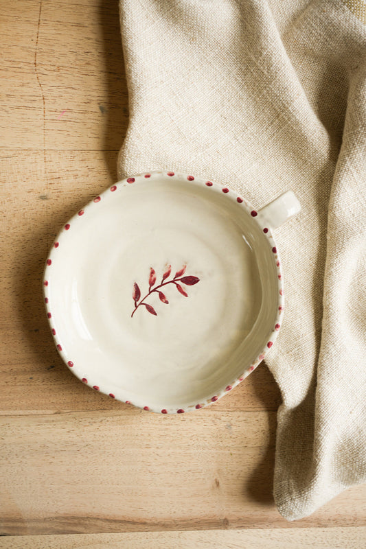 Hand Painted Botanic Dish - Brick