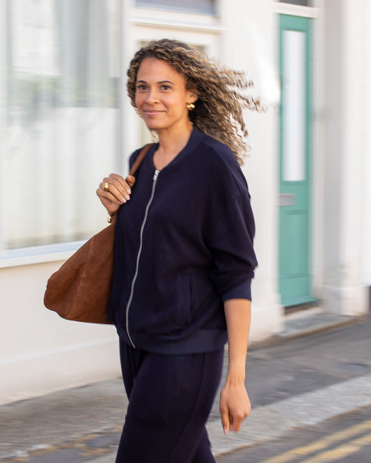Chalk | Orla Zip Up Top | Midnight