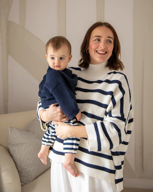 Chalk | Vicki Jumper | Stripe | Navy/Ivory