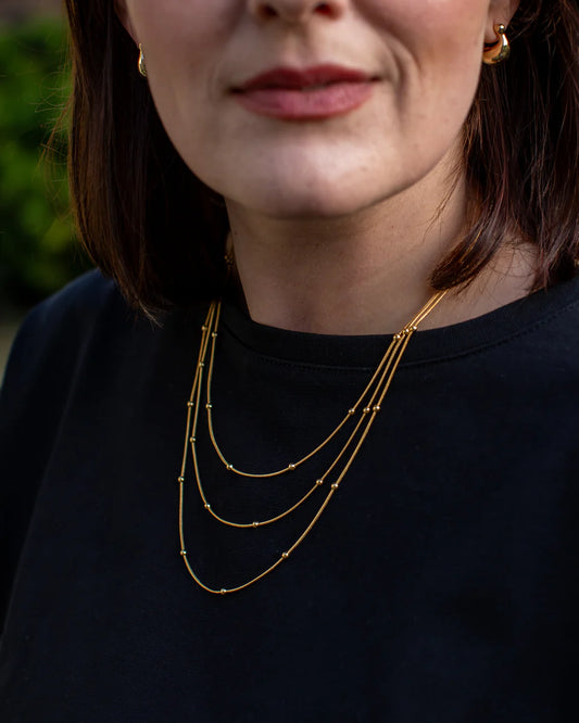 Chalk | Multi Ball Necklace | Gold