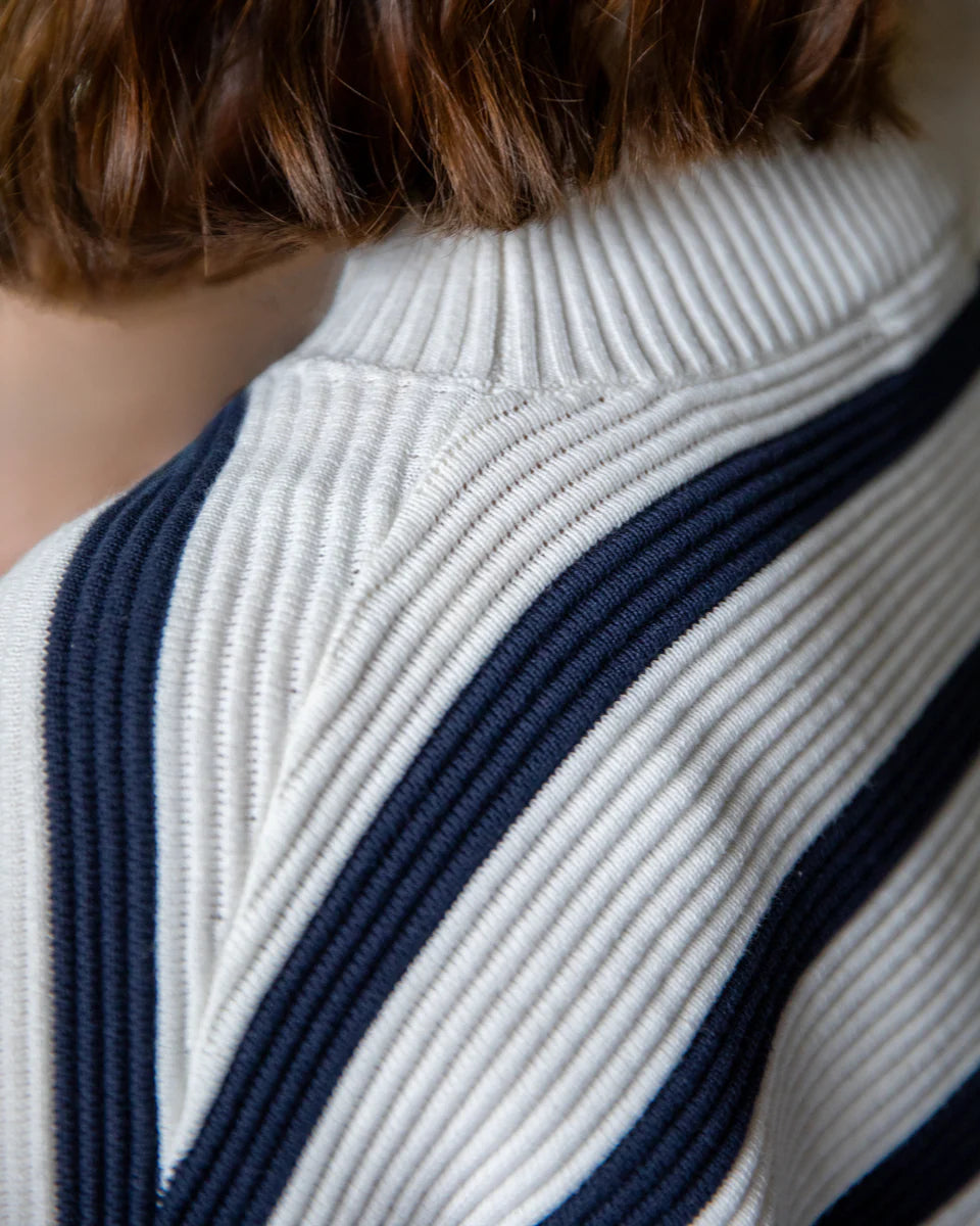 Chalk | Vicki Jumper | Stripe | Navy/Ivory