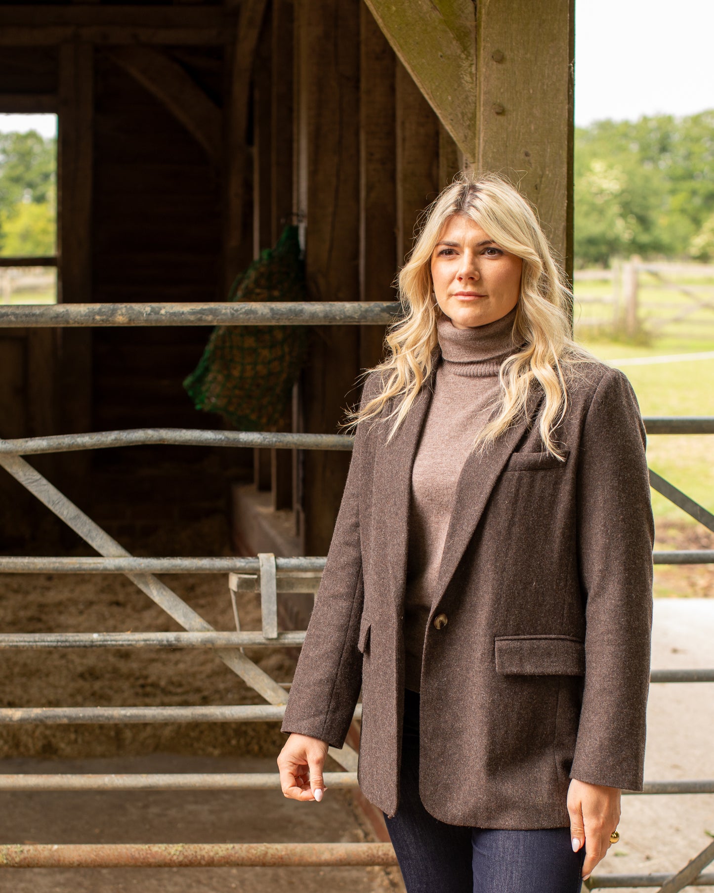 Chalk | Martha Roll Neck Wool Jumper | Dark Biscuit