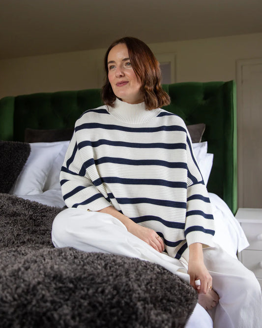 Chalk | Vicki Jumper | Stripe | Navy/Ivory
