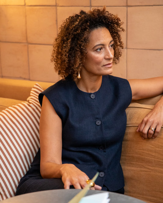 Chalk | Ellie Waistcoat | Navy