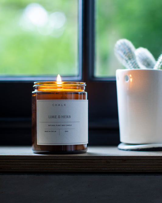 Chalk | Amber Jar Candle | Lime & Herb | 154g