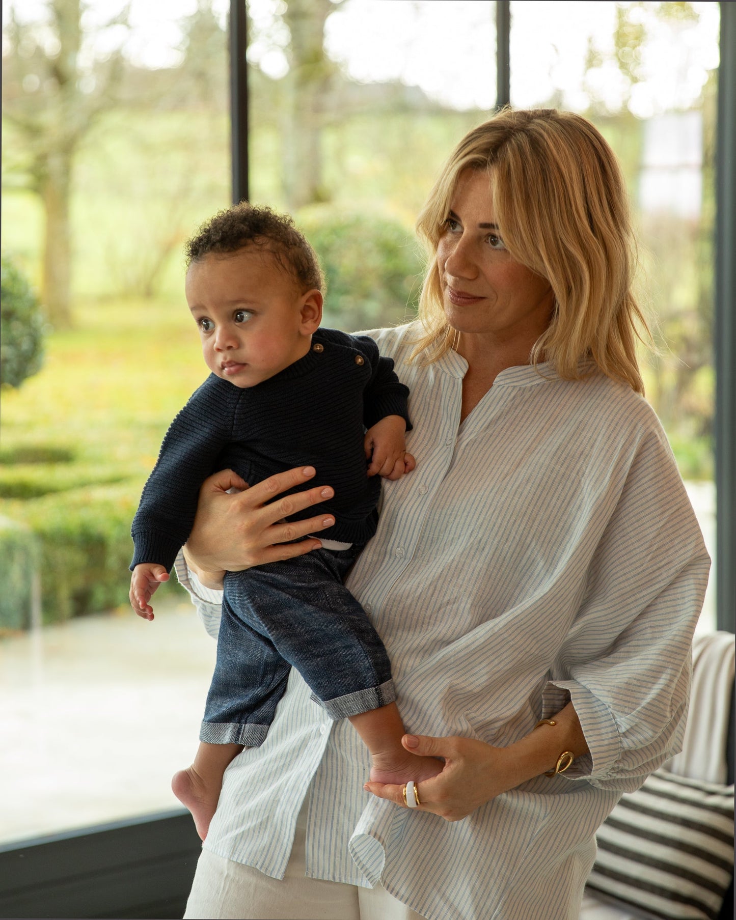 Chalk | Scarlett Stripe Shirt | Blue/Ecru