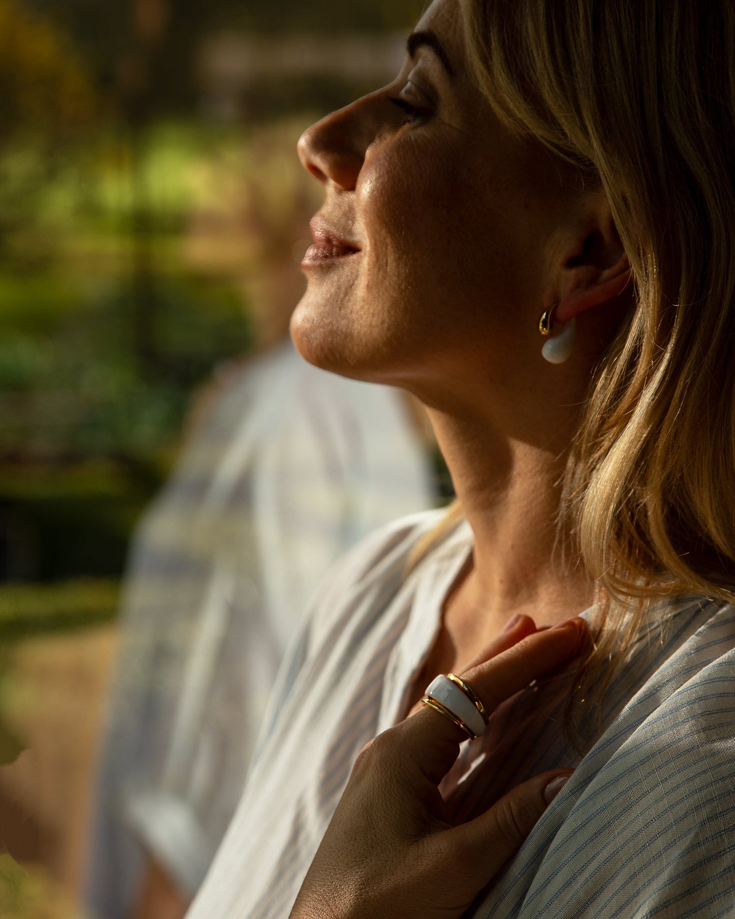 Chalk | Enamel Tear Earring | White
