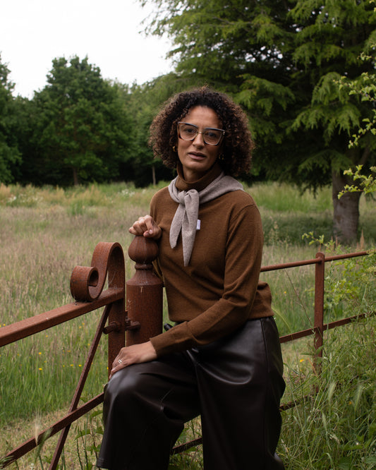 Chalk | Martha Roll Neck Wool Jumper | Bracken