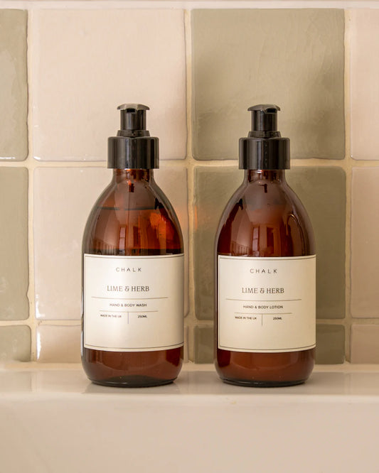Chalk | Amber Glass Hand & Body Wash | Lime & Herb | 250ml