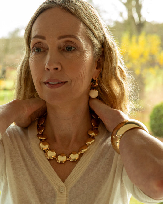 Chalk | Large Disc Necklace | Gold