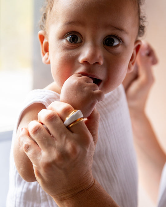 Chalk | Adjustable Enamel Ring | White