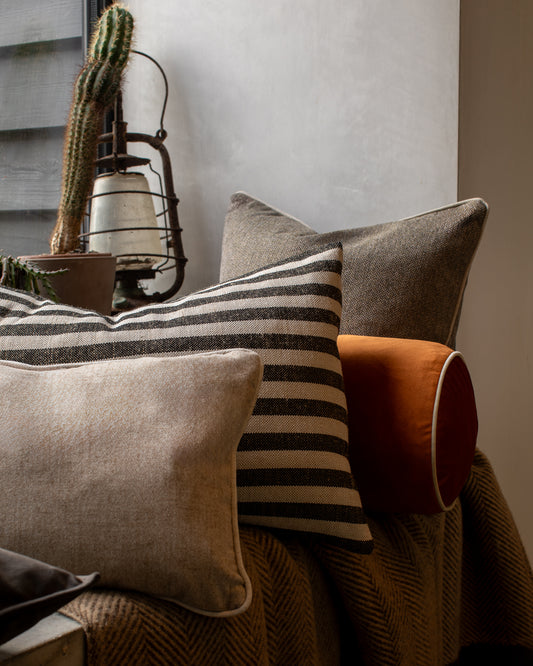Rob Bolster Cushion | Burnt Orange/Oatmilk
