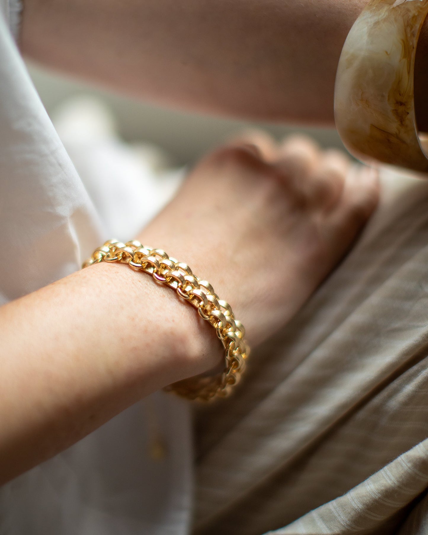 Chalk | Mesh Chain Bracelet | Gold