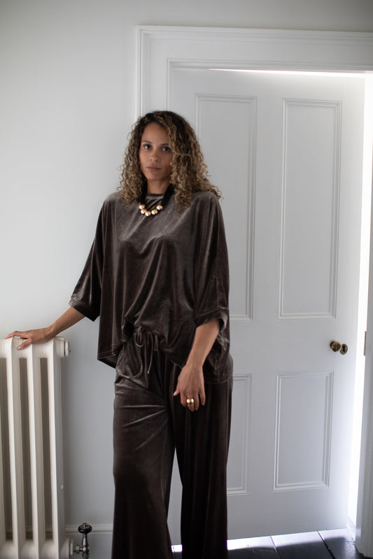 Chalk | Tabby Pant | Velvet | Truffle
