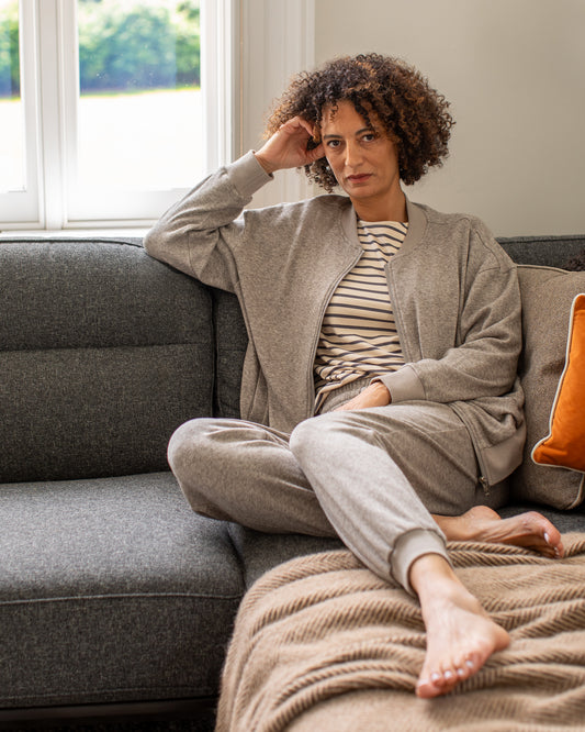 Chalk | Orla Zip Up Top | Mole