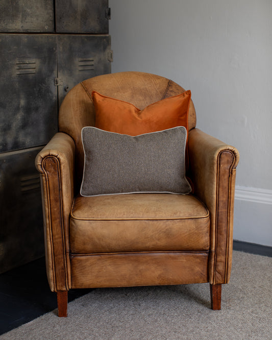 Chalk | Jasper Square Cushion | Burnt Orange