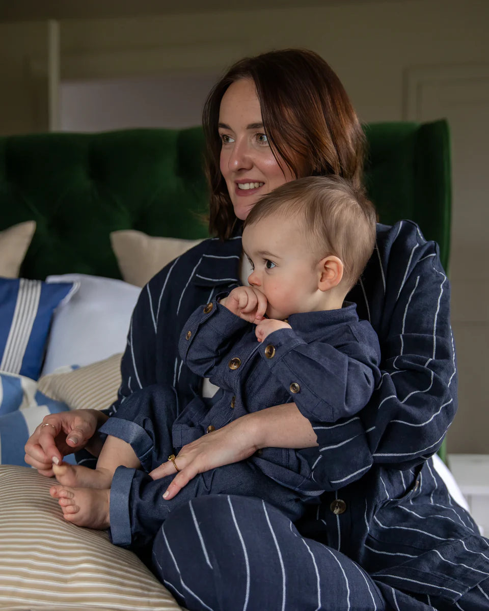 Chalk | Kath Stripe Jacket | Navy