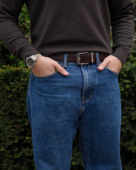 Max Reversible Belt | Black / Deep Brown