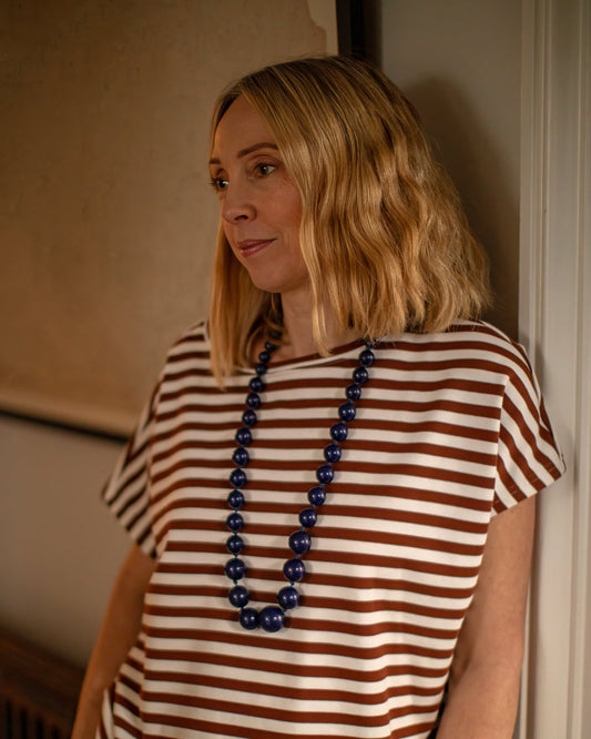 Chalk | Rope Ball Necklace | Navy