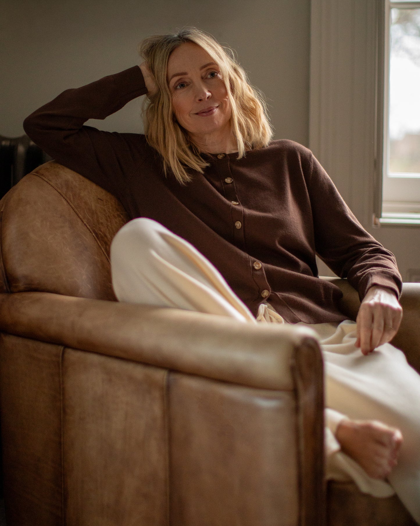 Chalk | Caroline Cardigan | Mocha