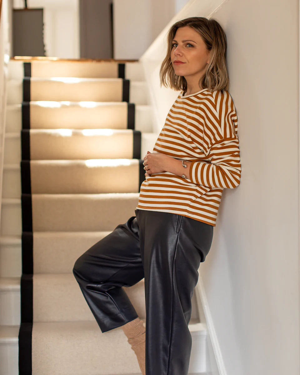 Chalk | Rebecca Stripe Top | Ginger