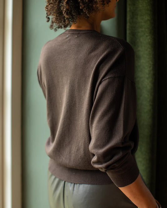 Chalk | Anna Cardigan | Brown/Black