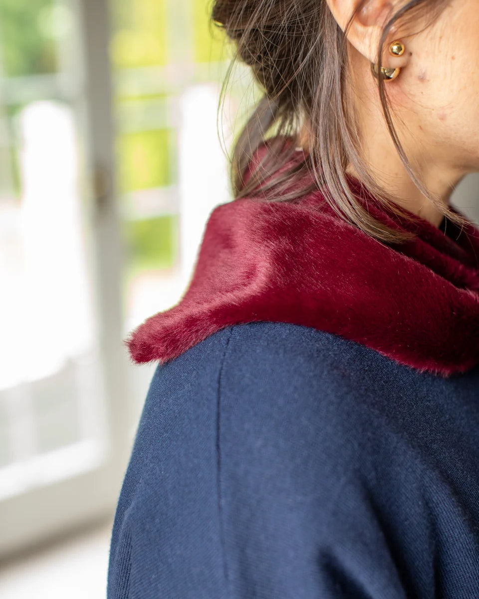 Chalk | Nova Scarf | Faux Fur | Merlot