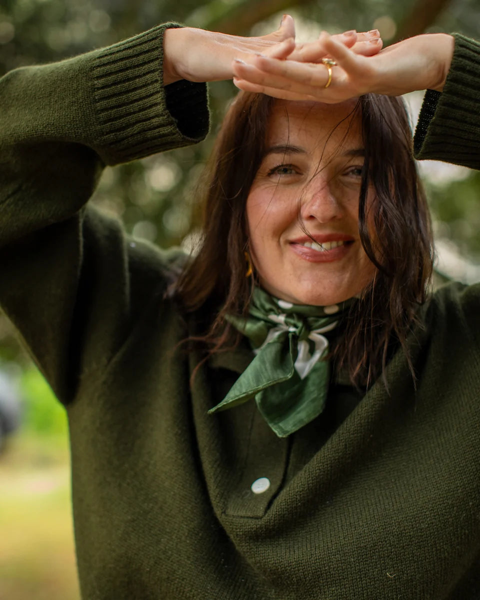 Chalk | Wren Scarf | Small Spot | Pine Green
