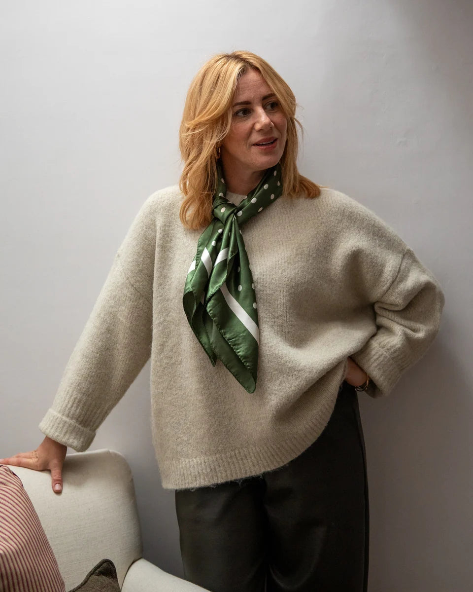 Chalk | Wren Scarf | Small Spot | Pine Green