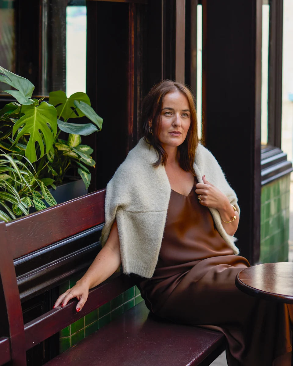 Chalk | Harlow Dress | Satin | Chocolate
