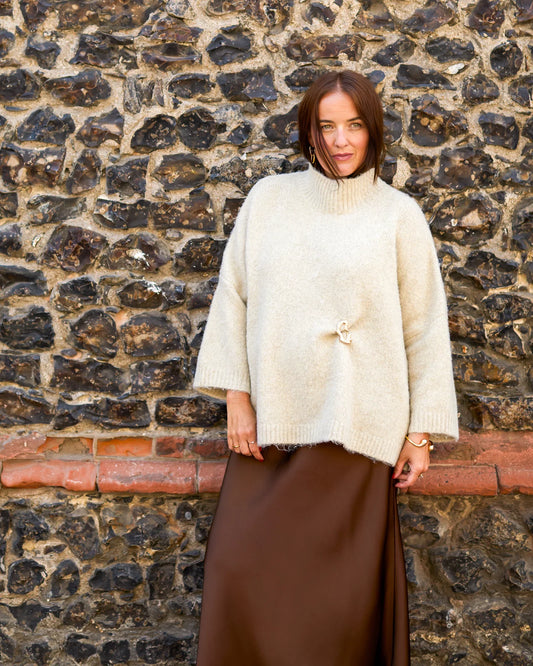 Chalk | Vicki Jumper | Fluffy | Oyster