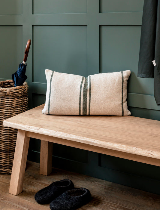 Windrush Stripe Cushion 30 x 50 Forest Green
