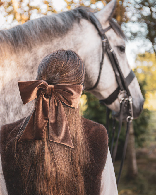 Chalk | Bury Velvet Large Bow Hair Clip