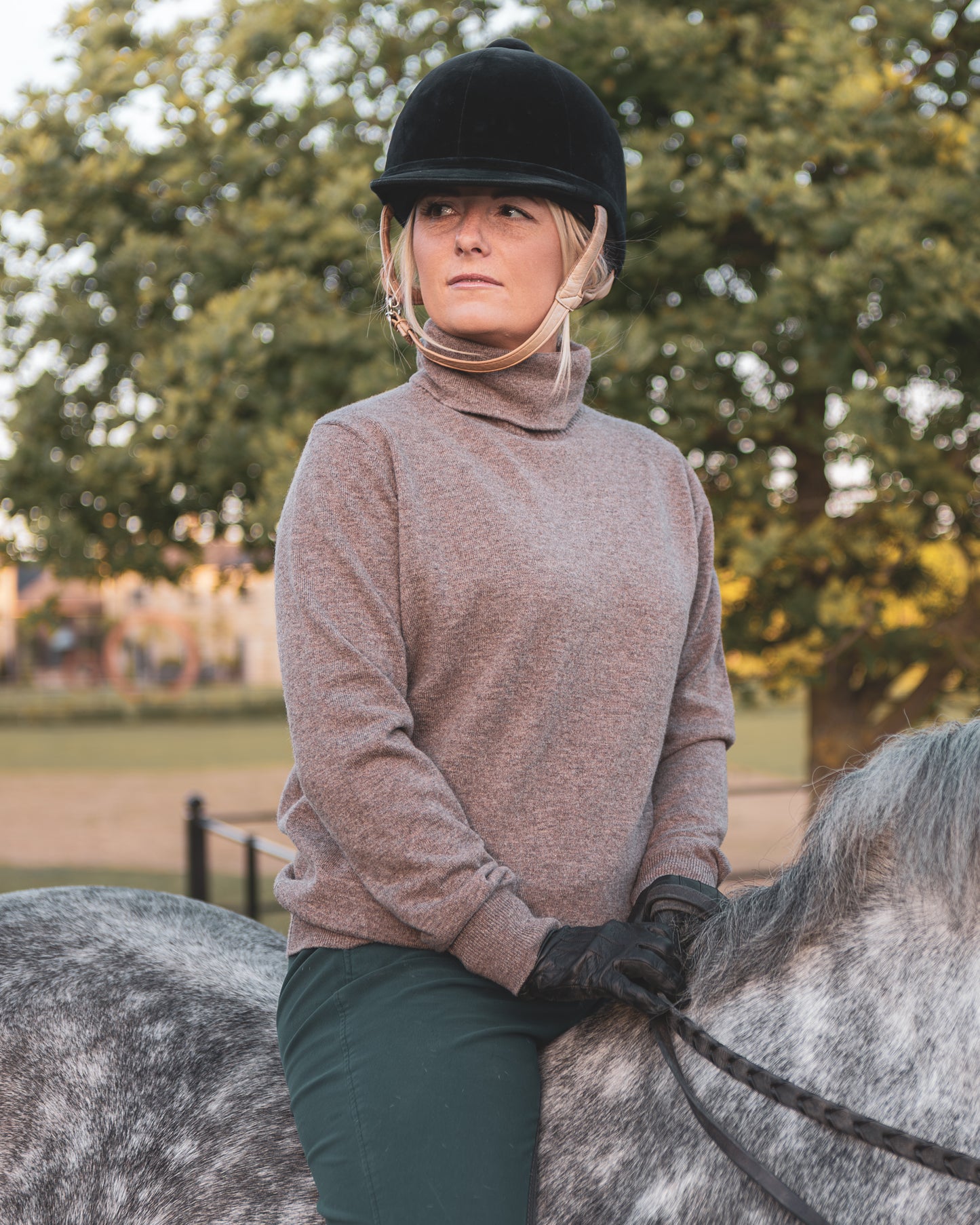 Chalk | Martha Roll Neck Wool Jumper | Dark Biscuit