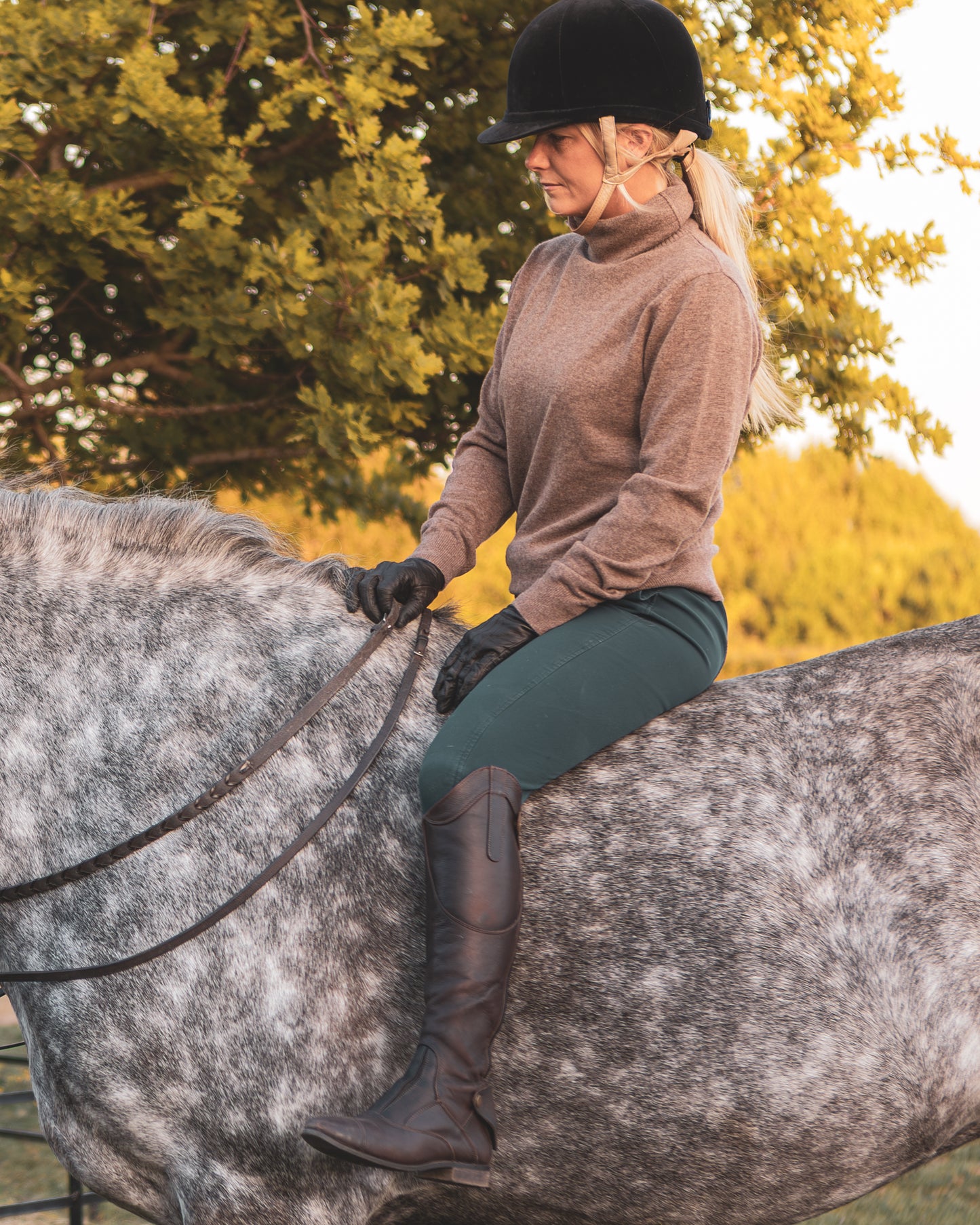 Chalk | Martha Roll Neck Wool Jumper | Dark Biscuit