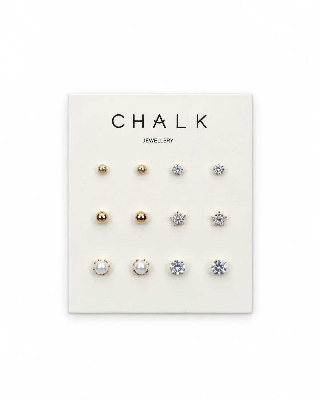 Chalk | Multi-Stud Earring Card | Gold
