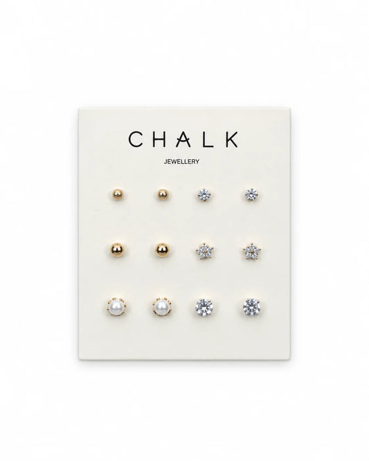 Chalk | Multi-Stud Earring Card | Gold