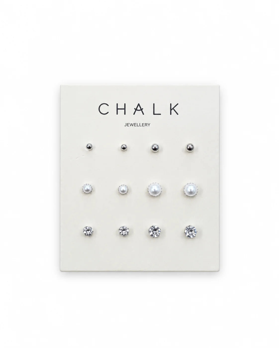 Chalk | Multi-Stud Earring Card | Silver