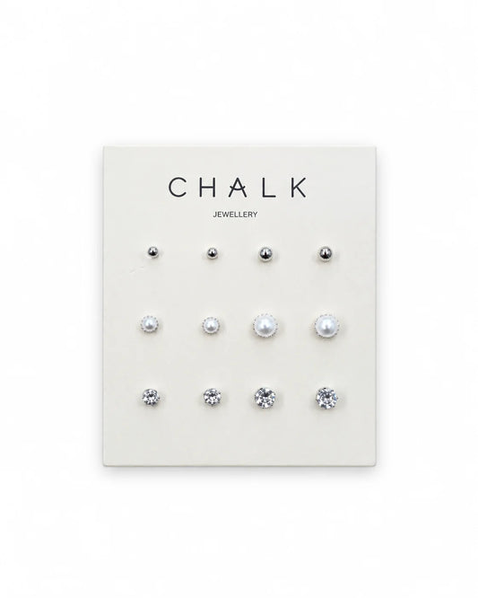 Chalk | Multi-Stud Earring Card | Silver