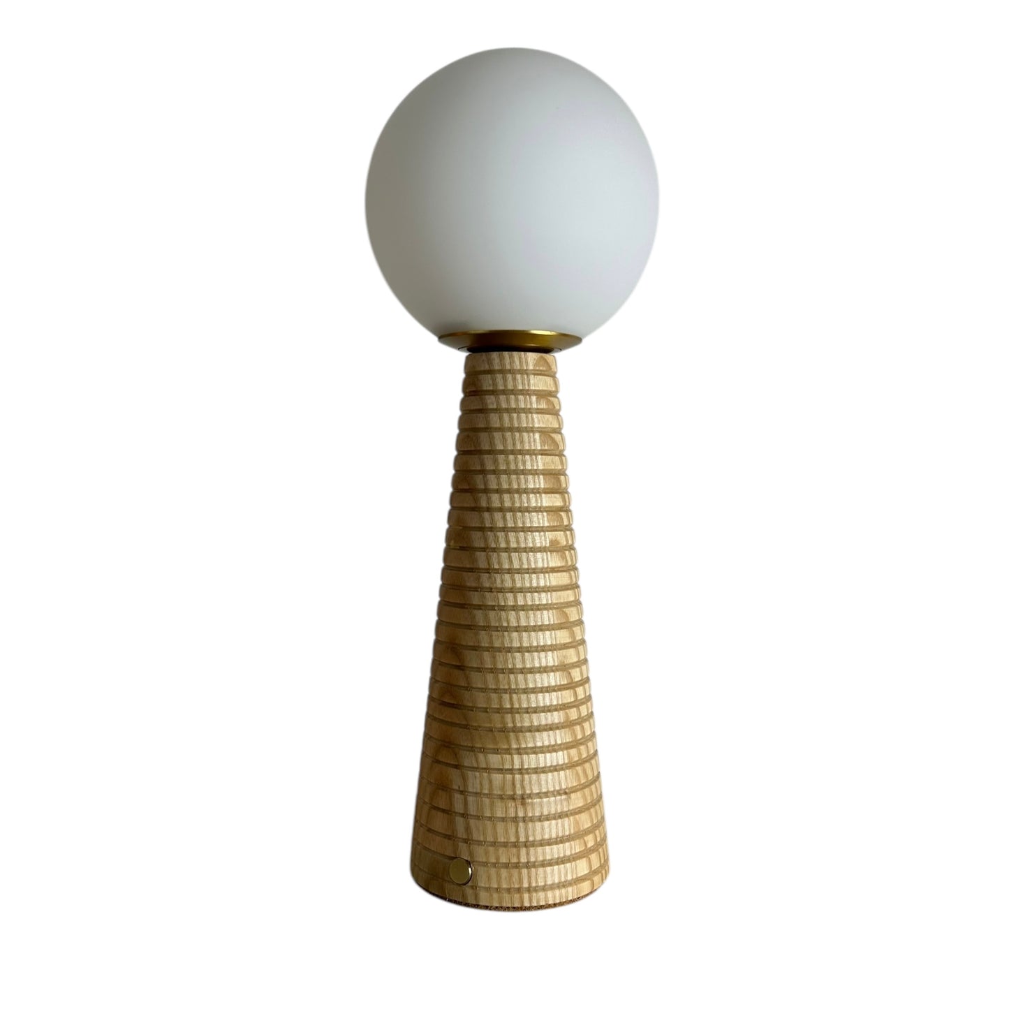 Large Deco Cone Lamp | Ribbed Beech