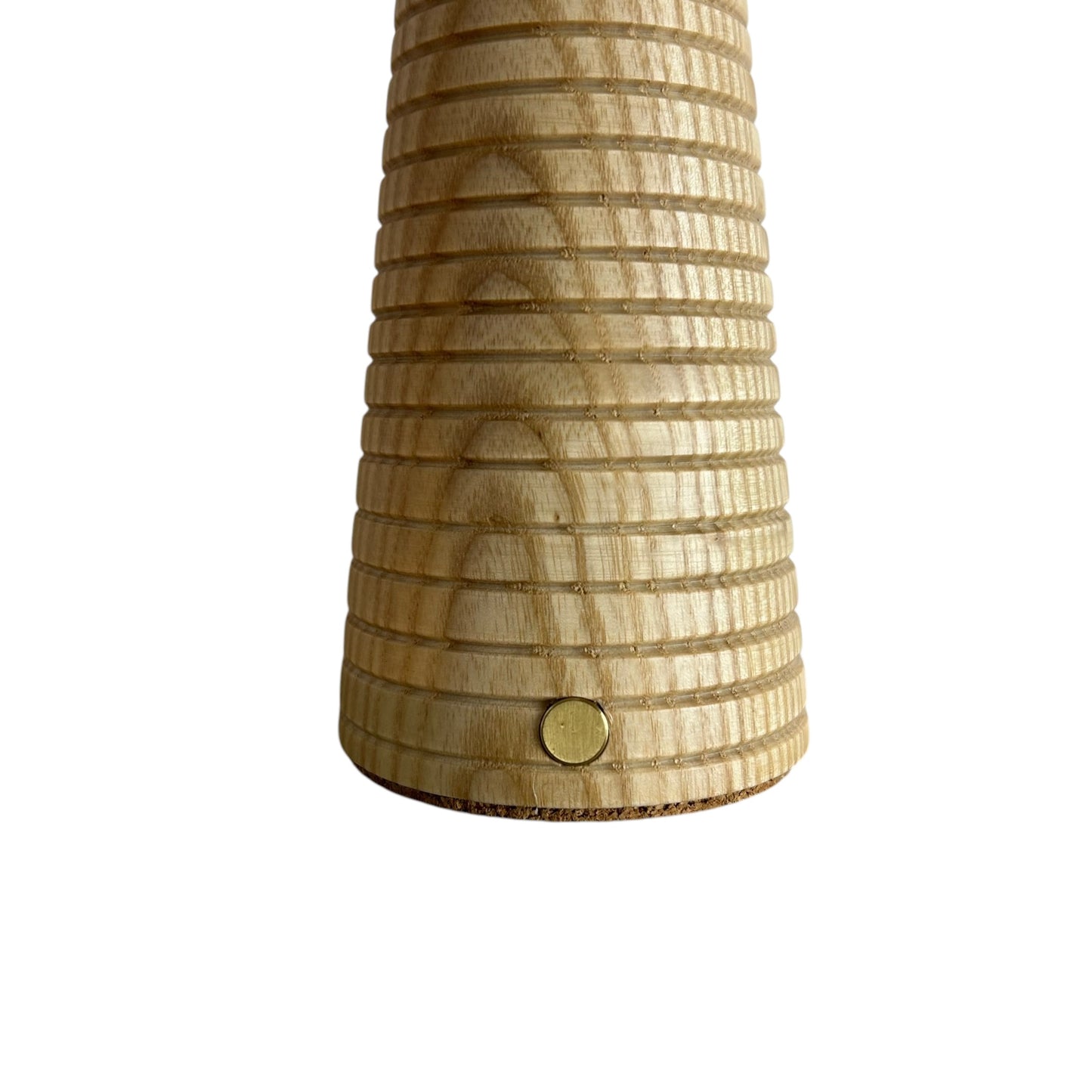Large Deco Cone Lamp | Ribbed Beech