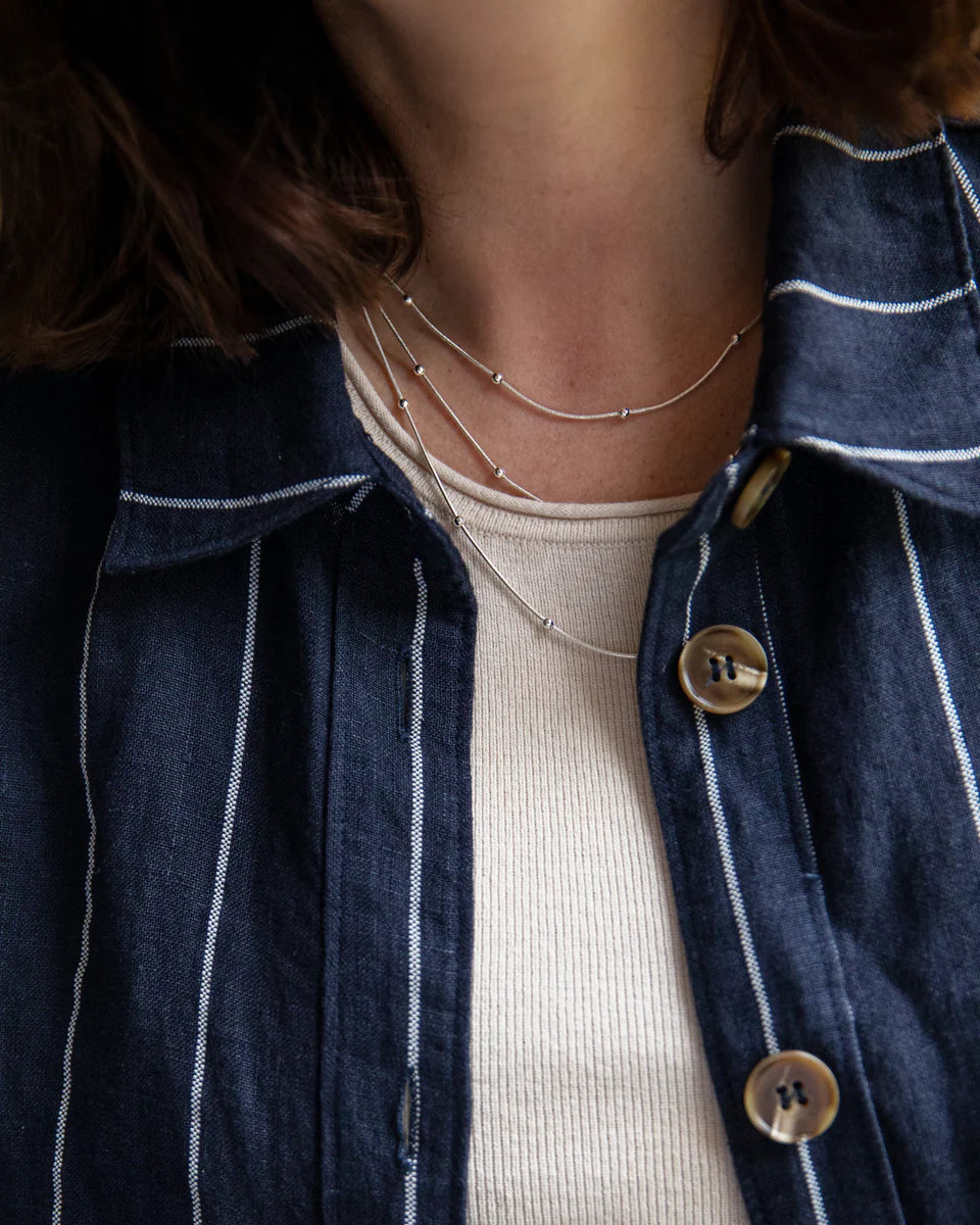 Chalk | Kath Stripe Jacket | Navy