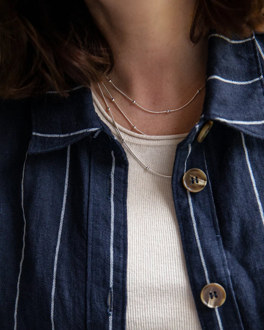 Chalk | Kath Stripe Jacket | Navy