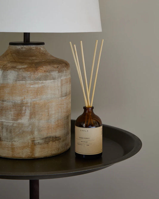 Chalk | Amber Glass Diffuser | Warm Honey | 100ml