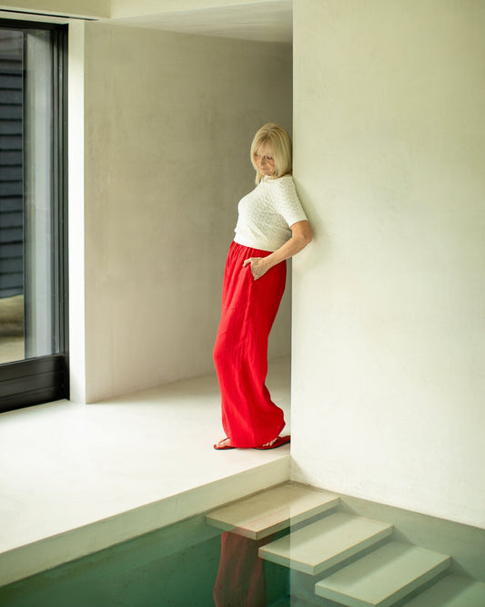 Chalk | Thea Pant | Red