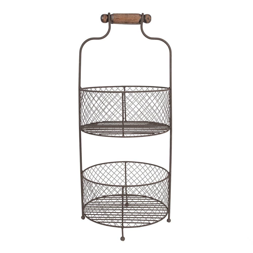 Vintage Style Basket Rack Ø 25x59 cm