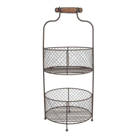 Vintage Style Basket Rack Ø 25x59 cm