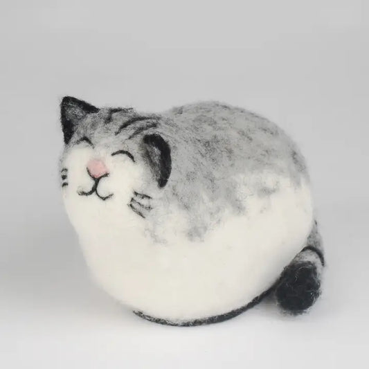 Grey Felt Cat Lamp
