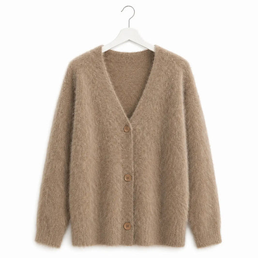 Cosy Knit Oversized Cardigan | Mocha Brown